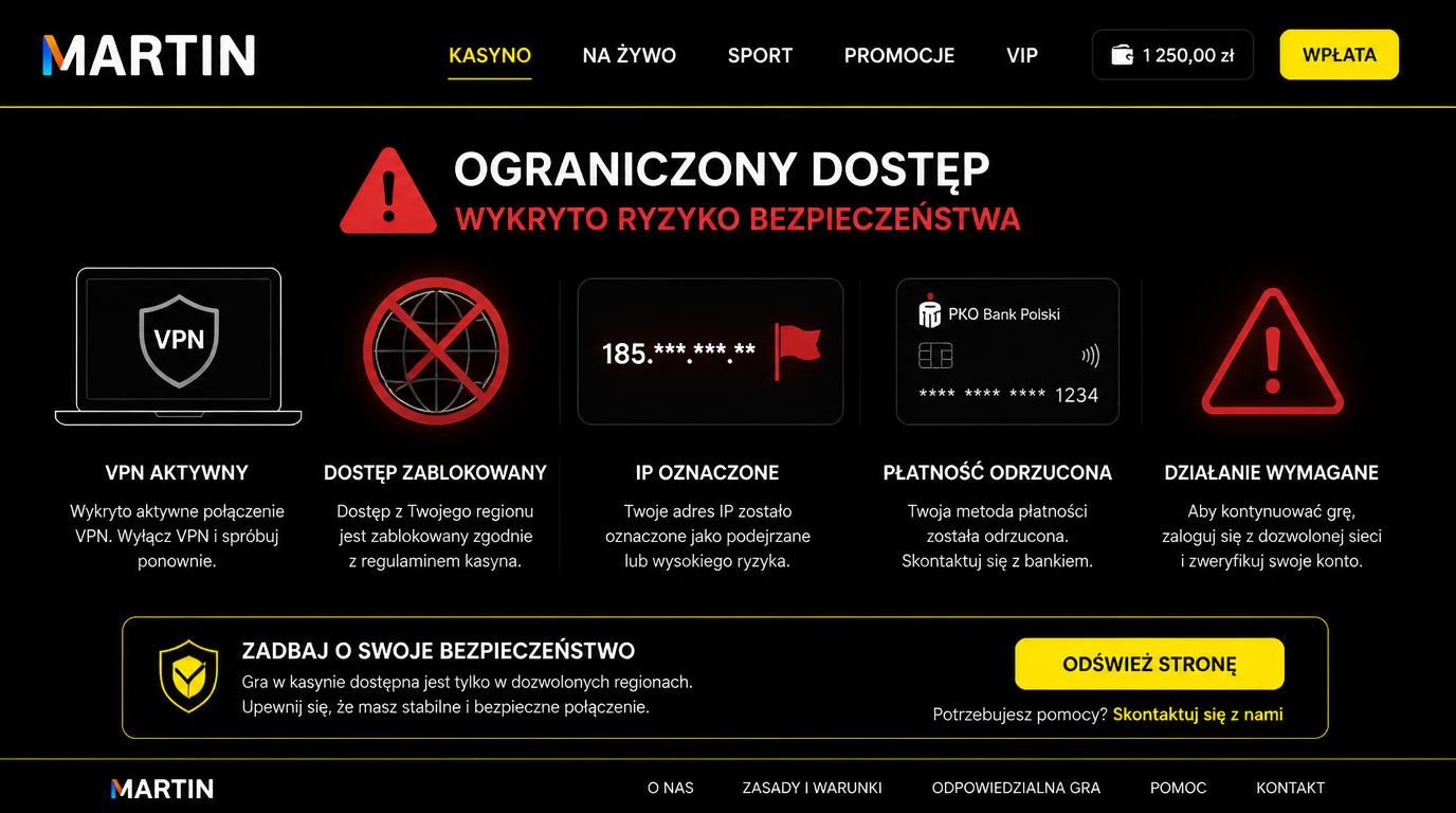 ostrzeżenie przed VPN-em i proxy